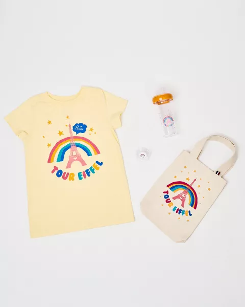 T-shirt enfant Arc En Ciel avec la tour Eiffel