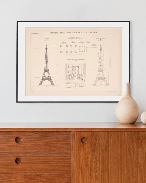 Elevation Poster - Official Eiffel Tower Shop