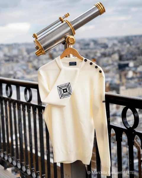 Pull Homme Laine Blanc - Boutique Officielle de la tour Eiffel