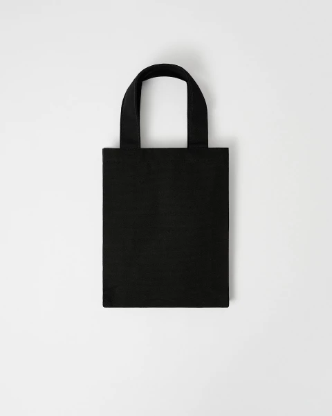 Mini Night Tote Bag in Black and Blue Cotton - Eiffel Tower Boutique