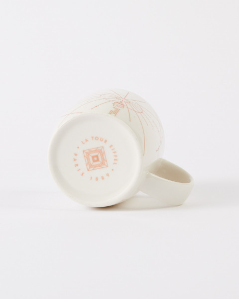 Taza blanca y de cobre de la colección 330 Metros de la Torre Eiffel